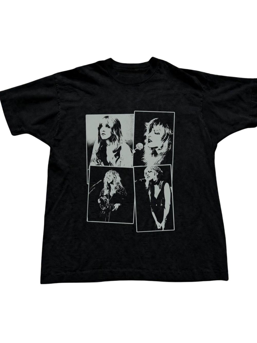 Gildan Black Graphic Tee with Singer Photo Panels